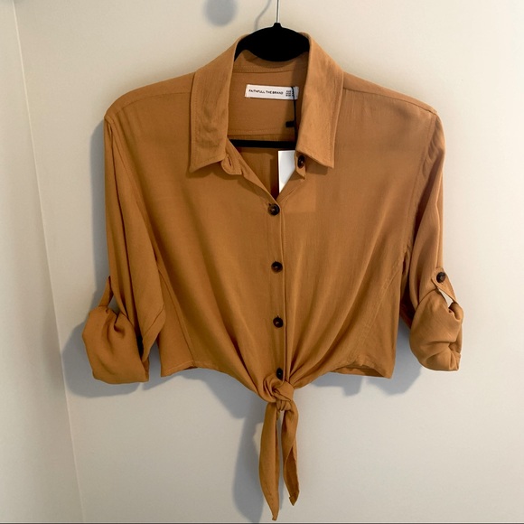 Faithful The Brand Beau Rivage Top in plain butterscotch Size 4 NWT - Picture 7 of 8
